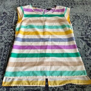 The Limited Vibrant Striped Tank Top Blouse Flowy Keyhole Back Size Small